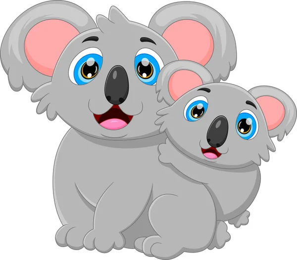 Dibujos Animados Madre Koala Bebé Koala — Vector de stock