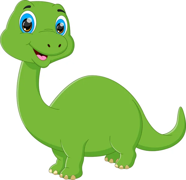 stock vector cute baby dinosaur posing on white background