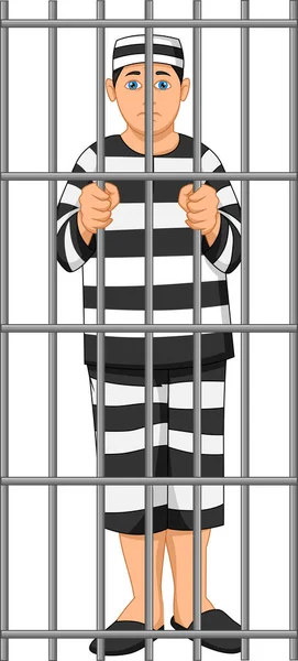 Prisoner Being Locked Prison — Stock Vector