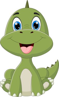 çizgi film bebek dinozoru poz veriyor