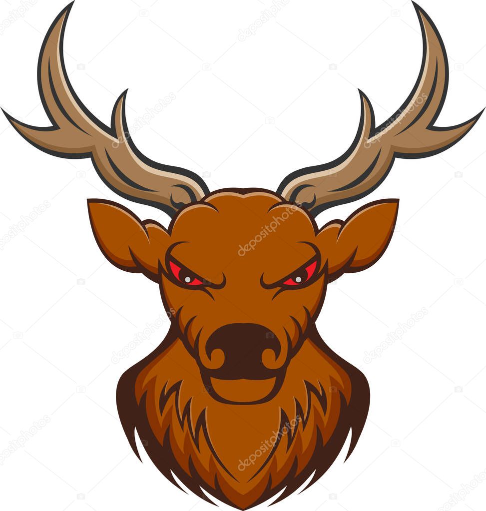 deer head mascot  isolated on white background