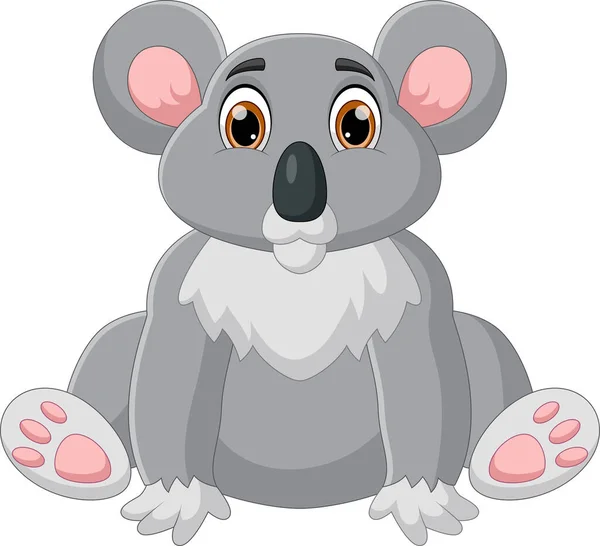 Dibujos Animados Koala Divertido Sobre Fondo Blanco — Vector de stock