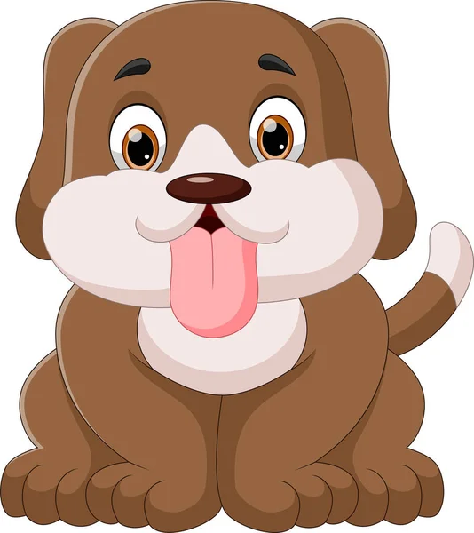 Schattig Hond Cartoon Witte Achtergrond — Stockvector