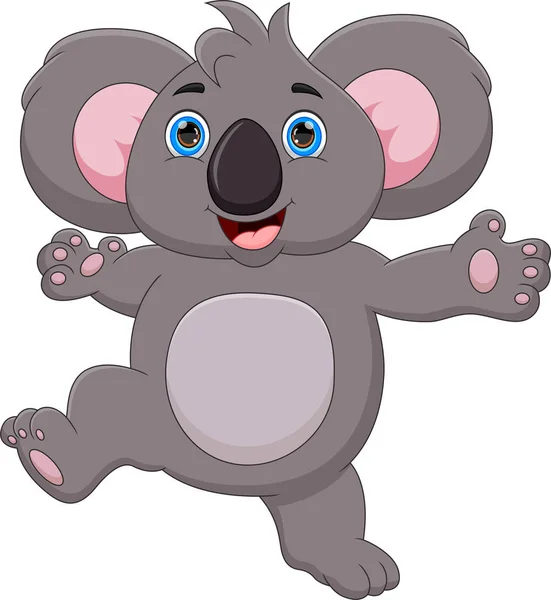 Dibujos Animados Koala Divertido Sobre Fondo Blanco — Vector de stock