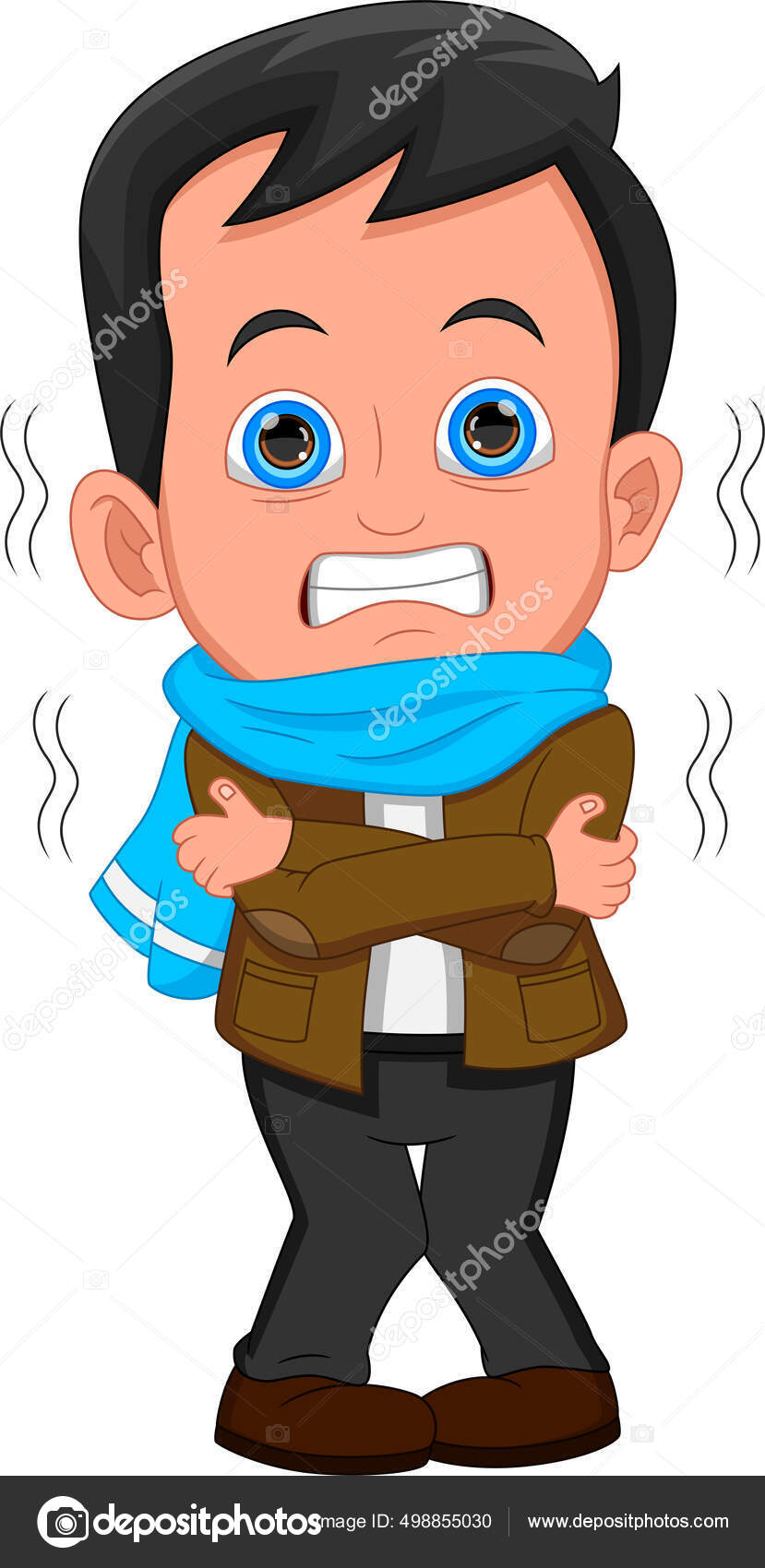 Boy Has Fever Shivering Cold Stock Vector by ©lawangdesign 498855030, image size:829x1700