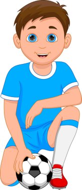 Beyaz arka planda top tutan erkek futbolcu.