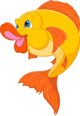 beyaz arkaplanda izole edilmiş şirin balıklar