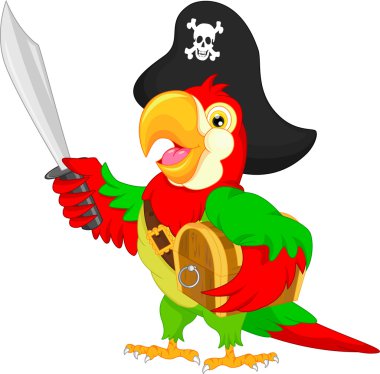 pirate parrot cartoon clipart