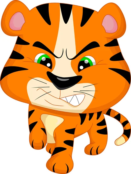 Lindo bebé tigre de dibujos animados — Vector de stock