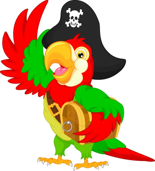 Pirate parrot cartoon — Stock Vector