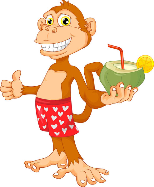 обезьяна с кокосовым рисунком
