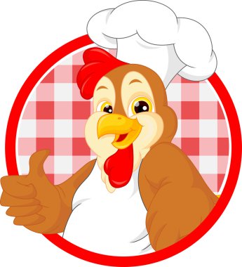 şirin Şef horoz karikatür başparmak yukarı