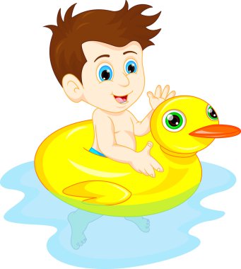 Şişme daire sallayarak ile çocuk