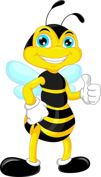 Bee cartoon duim omhoog — Stockvector