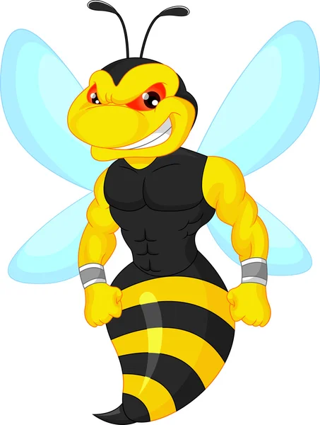 Wütender Bienen-Cartoon — Stockvektor