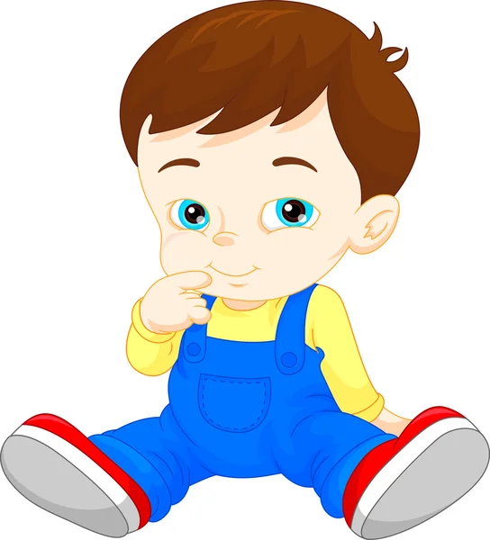 Cartoon cute baby boy — Stock Vector