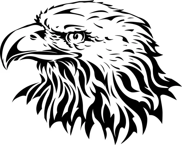 Silhouet van eagle hoofd — Stockvector