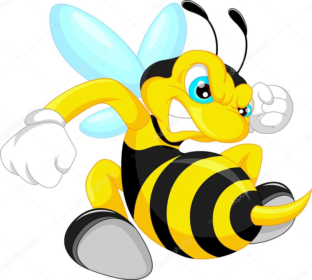 angry bee cartoon