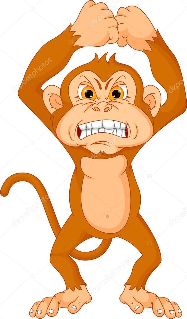 vector illustration of angry monkey cartoon
