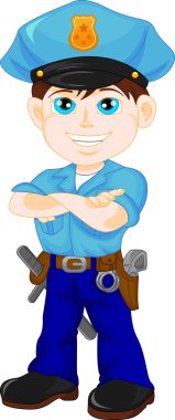 Polis çocuk poz
