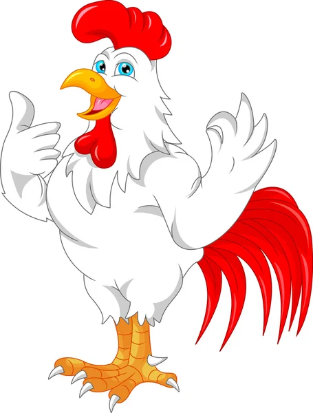 Lindo gallo de dibujos animados — Vector de stock