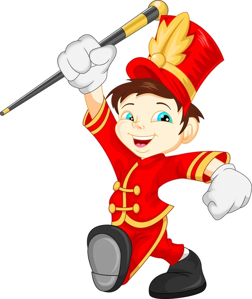 Boy marching band — Stock Vector