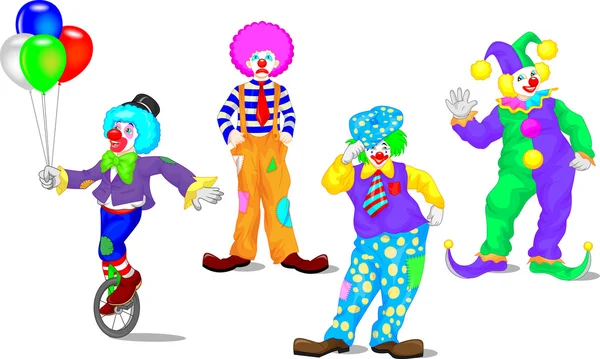 Carino clown cartone animato — Vettoriale Stock