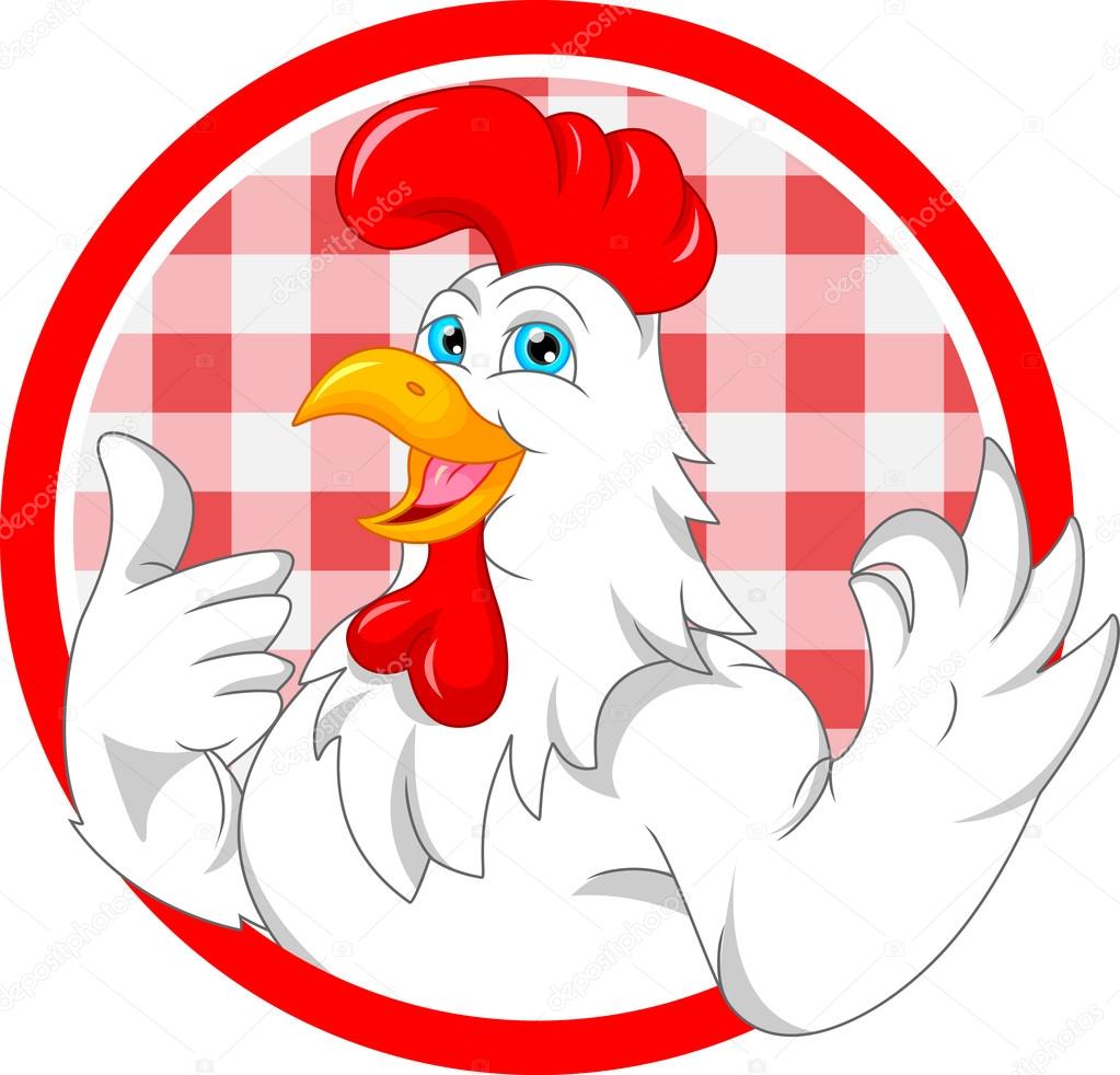 cute rooster cartoon mascot
