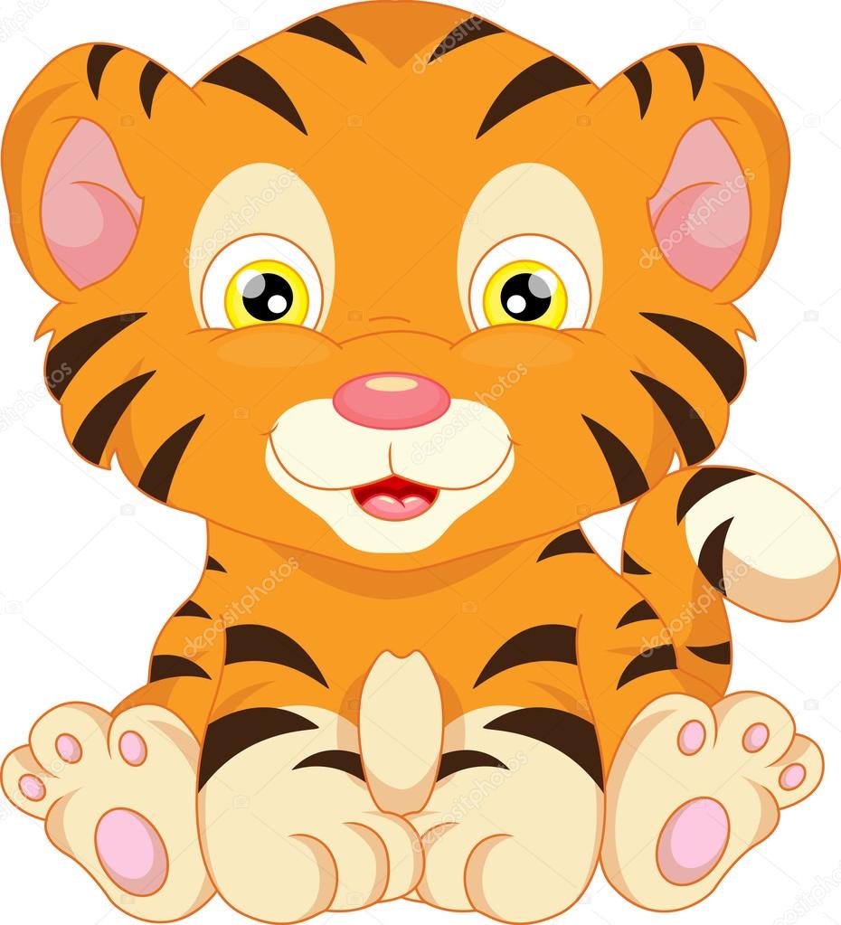 cute baby tiger cartoon