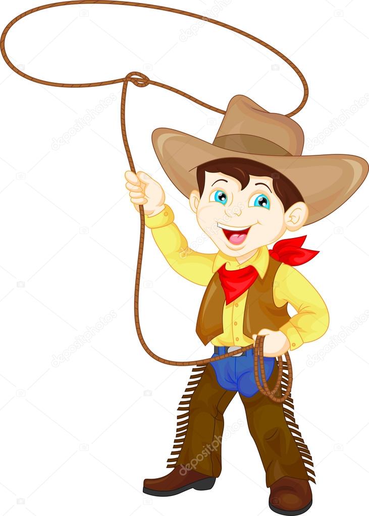 Cowboy kid twirling a lasso