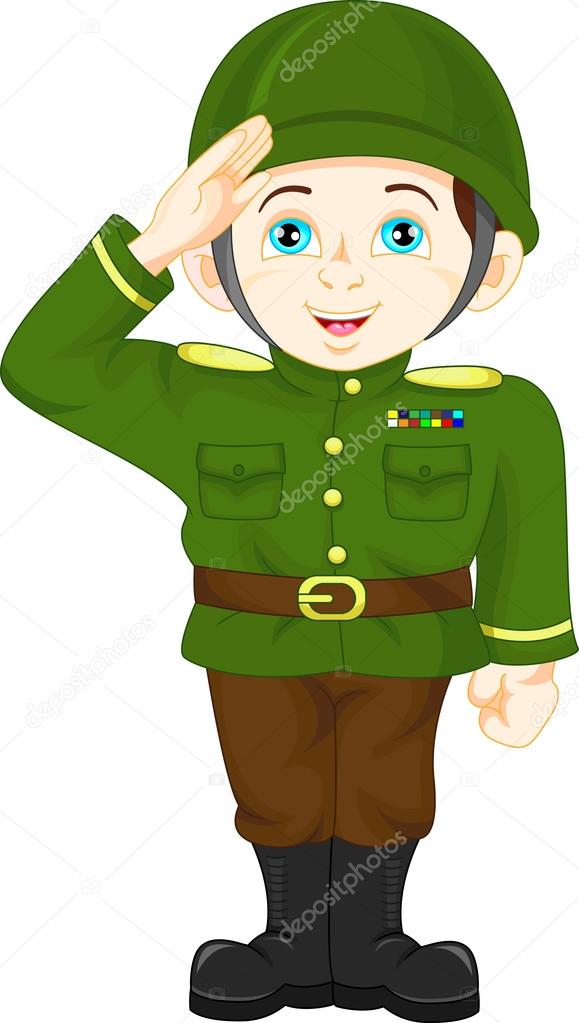 Niño Soldado De Ejército Posando — Vector De Stock © Lawangdesign 99274600