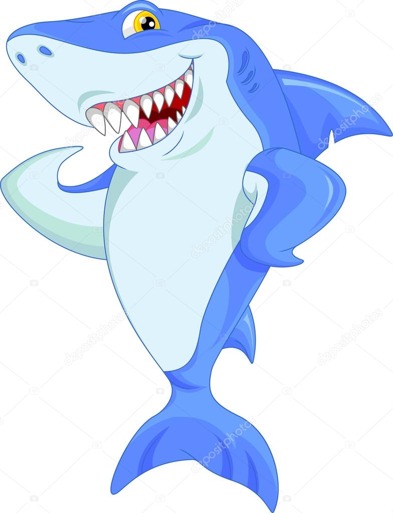 funny shark cartoon