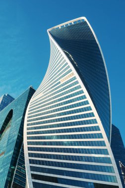 Moskova, Rusya - Aralık 06, 2020: Moskova şehir merkezindeki gökdelen evrimi