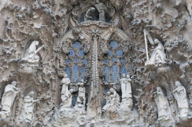 Barcelona, İspanya - 12 Haziran 2014: sagrada familia Chur detay