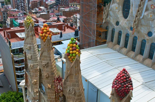 BARCELONA, SPAIN - JUN 12, 2014: Detail of  Sagrada Familia chur — Stock Photo, Image