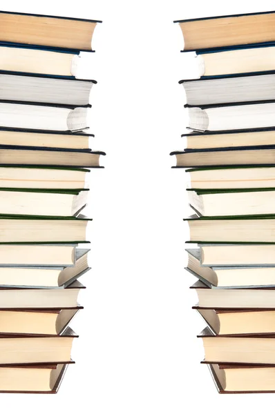 Stacks of books on white background — Stock Photo, Image