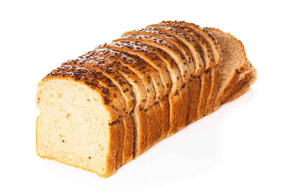 Gesneden brood geïsoleerd op witte achtergrond — Stockfoto