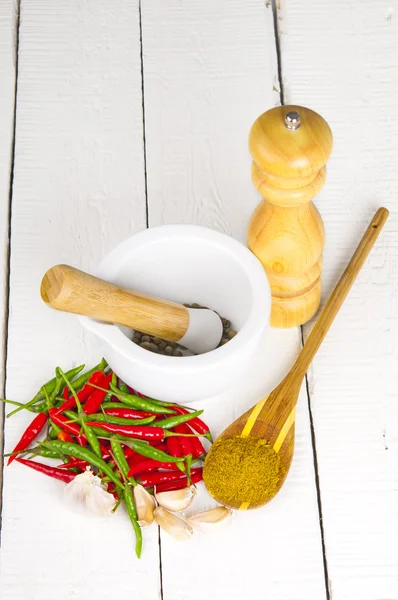 Grinding hot pepper — Stock Photo, Image