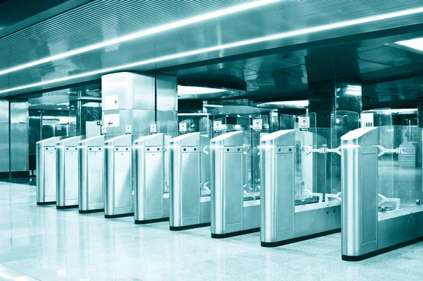 Turnstiles in the underground — Stock Photo, Image