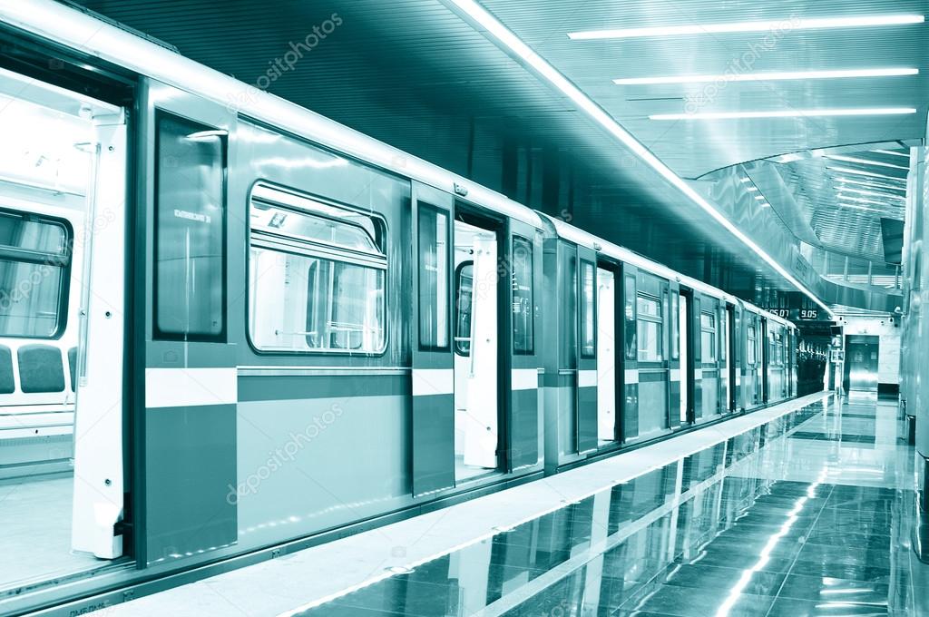 Metro train at station
