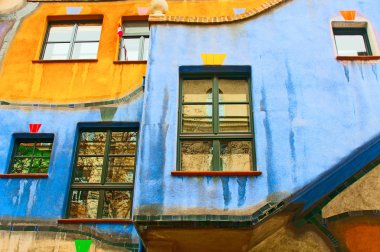Vienna, Avusturya - 10 Ekim 2014: Hundertwasser Haus Vienn içinde