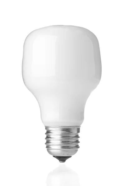 Lâmpada de poupança de energia sobre fundo branco — Fotografia de Stock