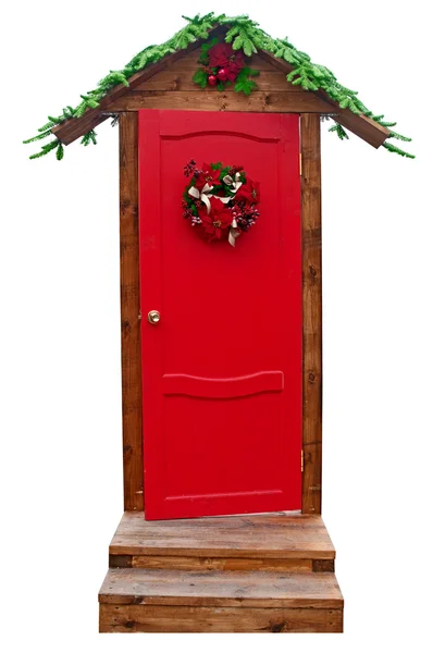 Christmas door isolated on white background — Stock Photo, Image