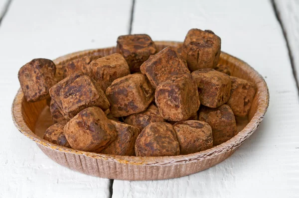 Chocolate truffles closeup — Stock Photo, Image