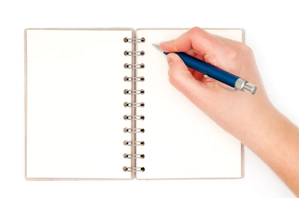 Escribir a mano en el cuaderno — Foto de Stock