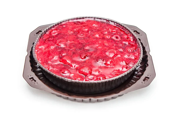 Малиновый фруктовый пирог на тарелке — стоковое фото