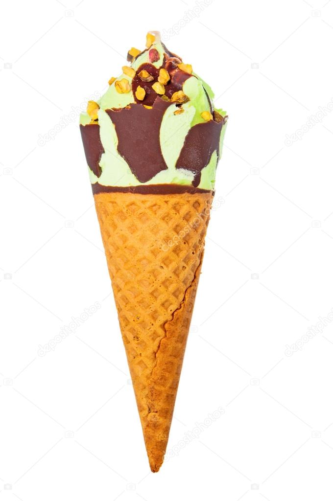 Pistachio ice-cream closeup
