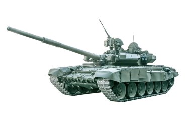Beyaz arka plan üzerinde muharebe tankı