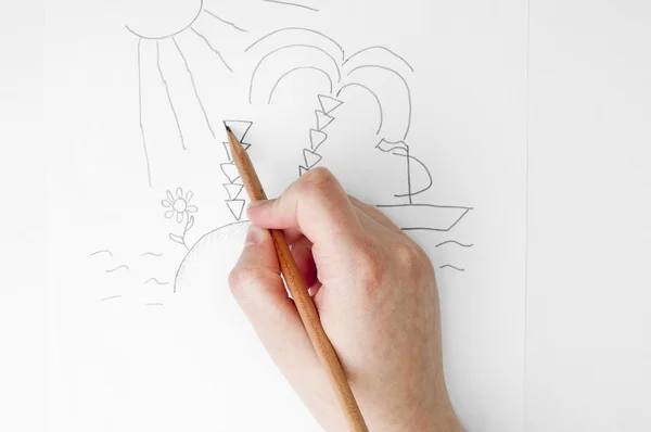 Hand drawing journey picture — Stock Photo, Image