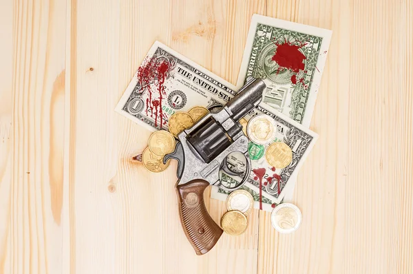 Revolver and blood money Stock Picture